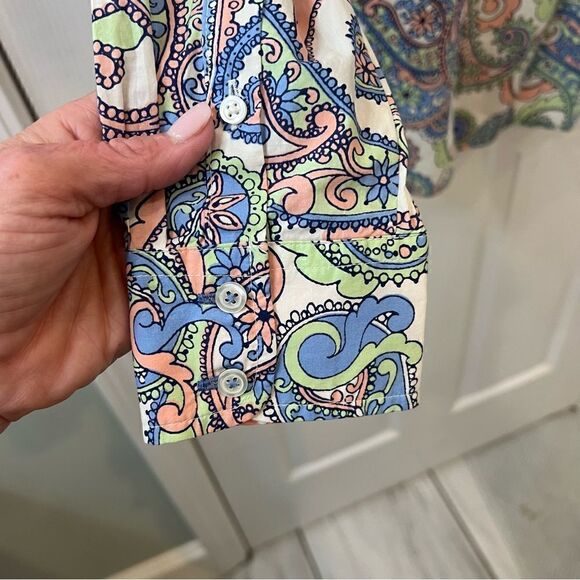 Talbots Classic 100% Cotton Shirt- Festive Floral Paisley- NWOT! Size small - Picture 7 of 7